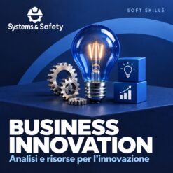 Copertina Systems & Safety: Business Innovation – Analisi e risorse per l’innovazione — LEADERSHIP. Sfondo blu, logo bianco e immagine fotografica a tema.